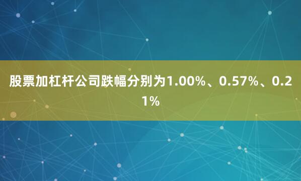 股票加杠杆公司跌幅分别为1.00%、0.57%、0.21%